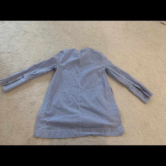 SOLD：blue and white striped Zara top, XS - Picture 6 of 6